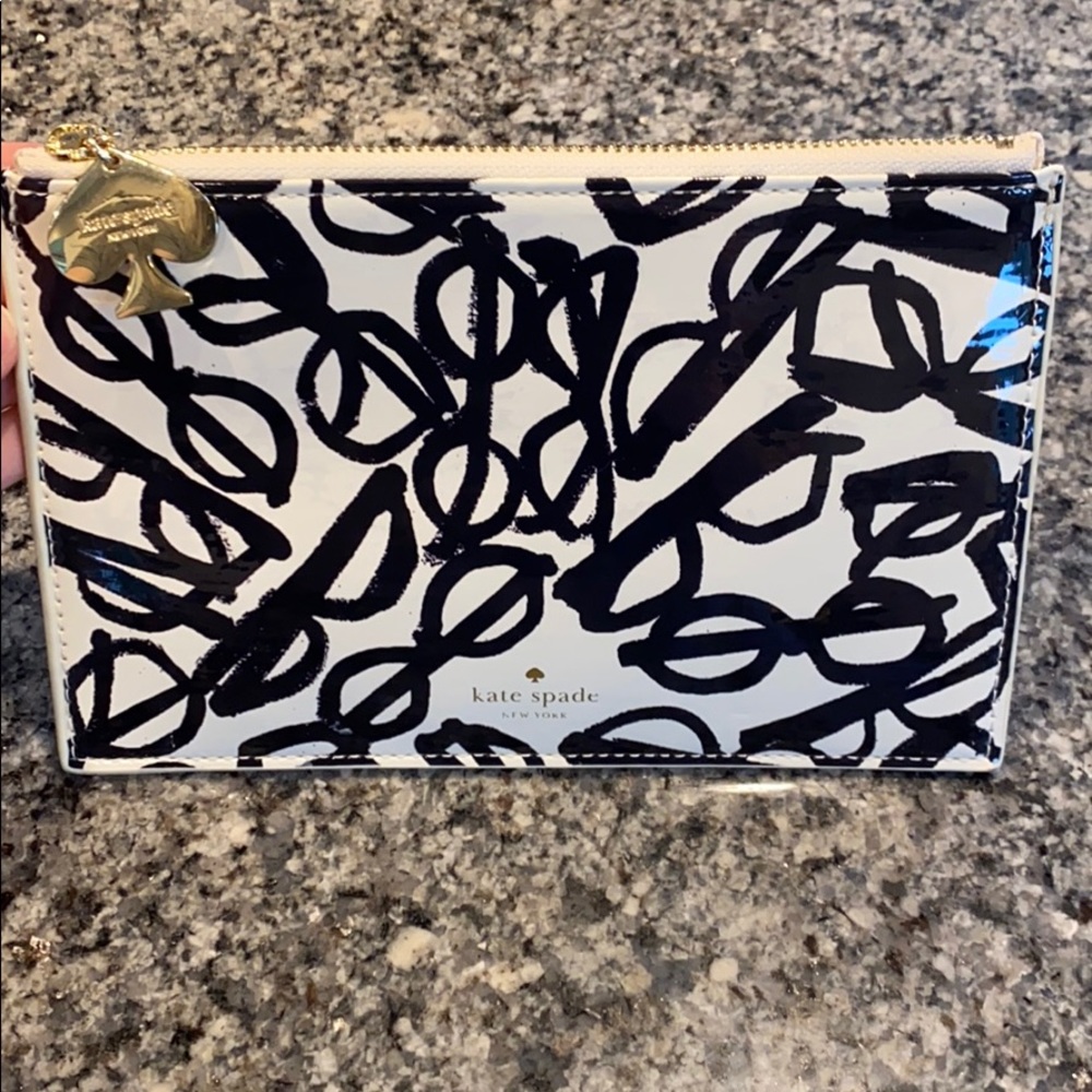 Kate Spade black and white pouch clutch